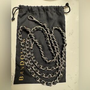 Bandolier Black Leather and Chain Strap Discontinued